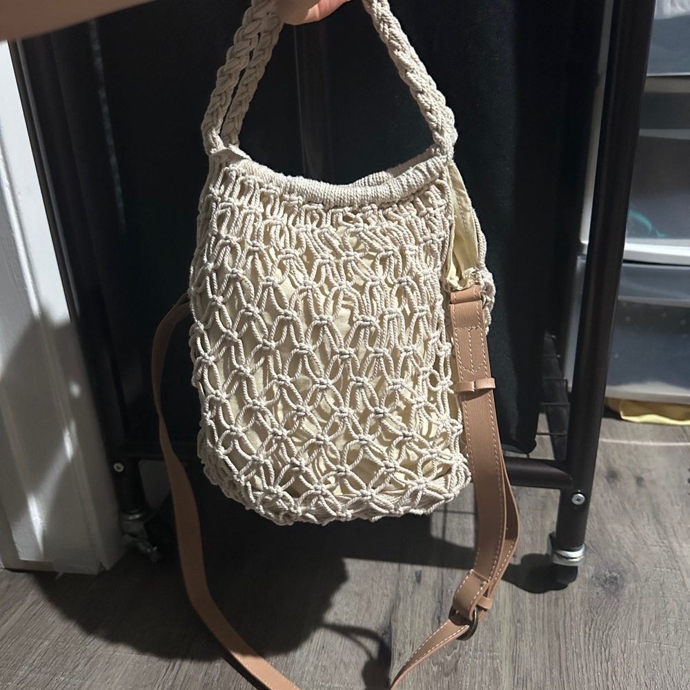 Universal Thread Beige Macrame Shoulder Bag - image 2